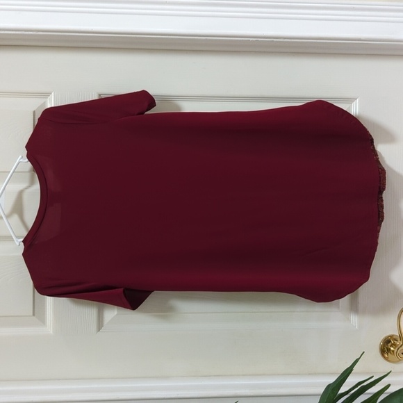 Rue 21 Women's Short Sleeve Wine Color Sequined Tunic Size Medium - Picture 4 of 7